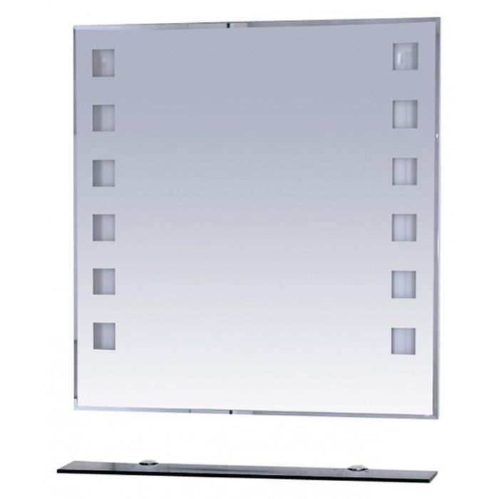 Зеркало Misty "Эллада 75", с черной полочкой, с подсветкой