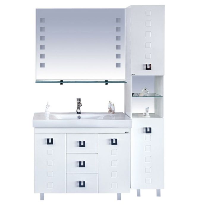 Пенал Misty "Эллада 35", правый, с бельевой корзиной, белая эмаль