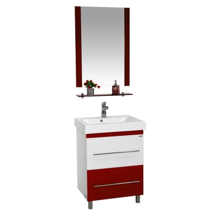 Зеркало Misty "Эмилия 60", с полочкой, красное