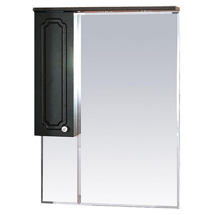 Шкаф-зеркало Misty "Александра 75", левый, с подсветкой, цвет венге