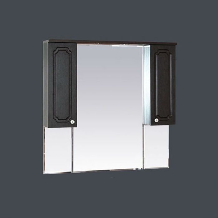 Шкаф-зеркало Misty "Александра 105", с подсветкой, цвет венге