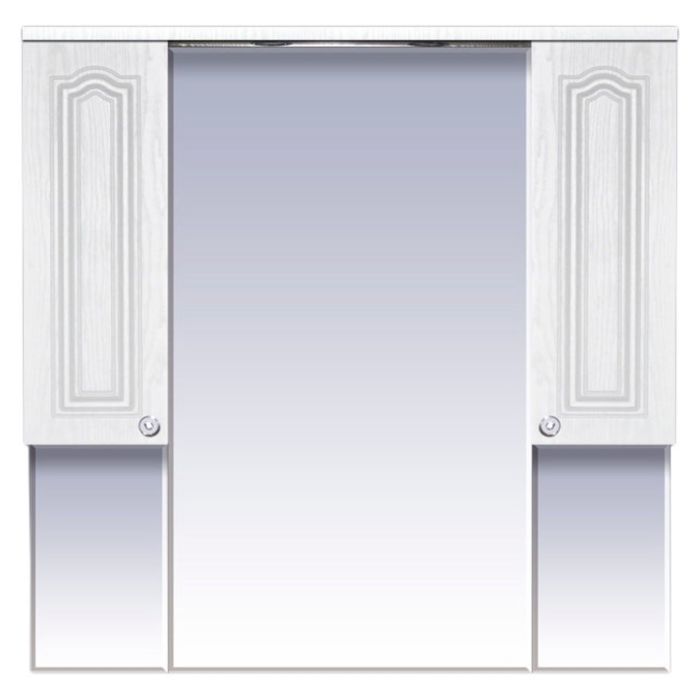 Шкаф-зеркало Misty "Валерия 105", белое фактурное, со светом
