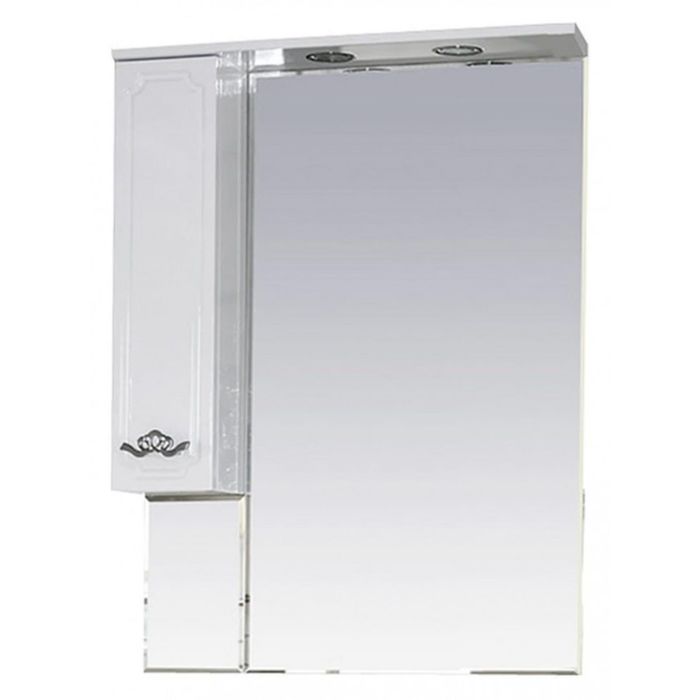 Шкаф-зеркало Misty "Камелия 70", левый, с подсветкой, белая пленка