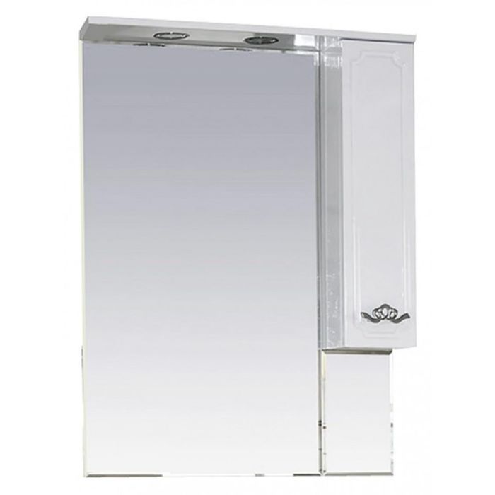 Шкаф-зеркало Misty "Камелия 70", правый, с подсветкой, белая пленка