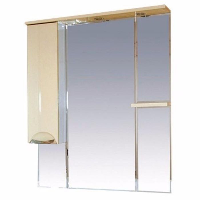 Шкаф-зеркало Misty "Кристи 75", левый, с подсветской, салатовая эмаль