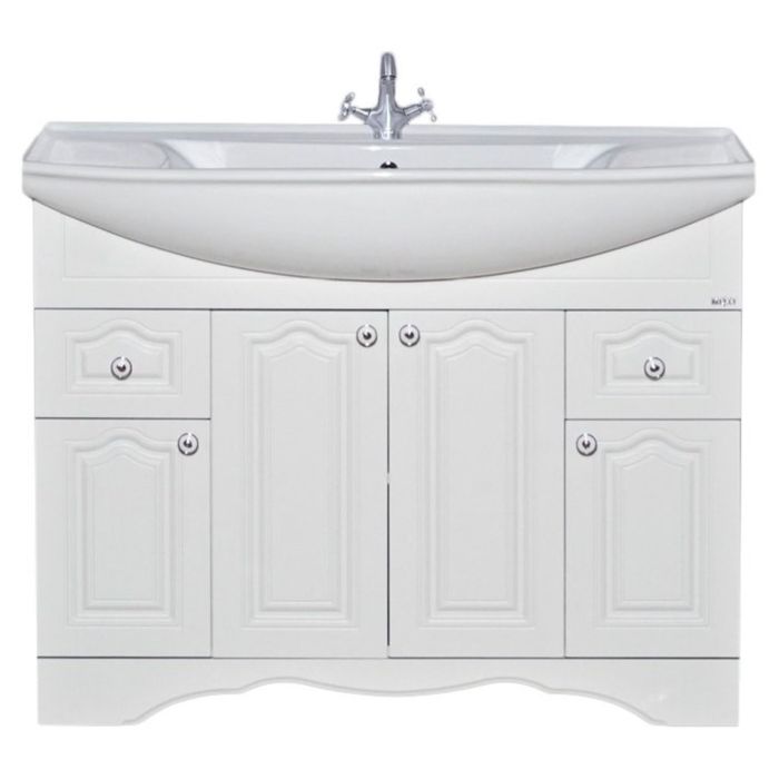 Тумба с раковиной Misty "Валерия 105", 2 ящика, белая фактурная