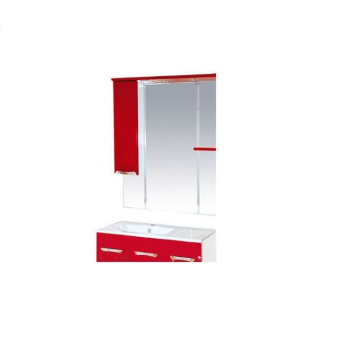 Шкаф-зеркало Misty "Кристи 90", левый, с подсветкой, бордовый