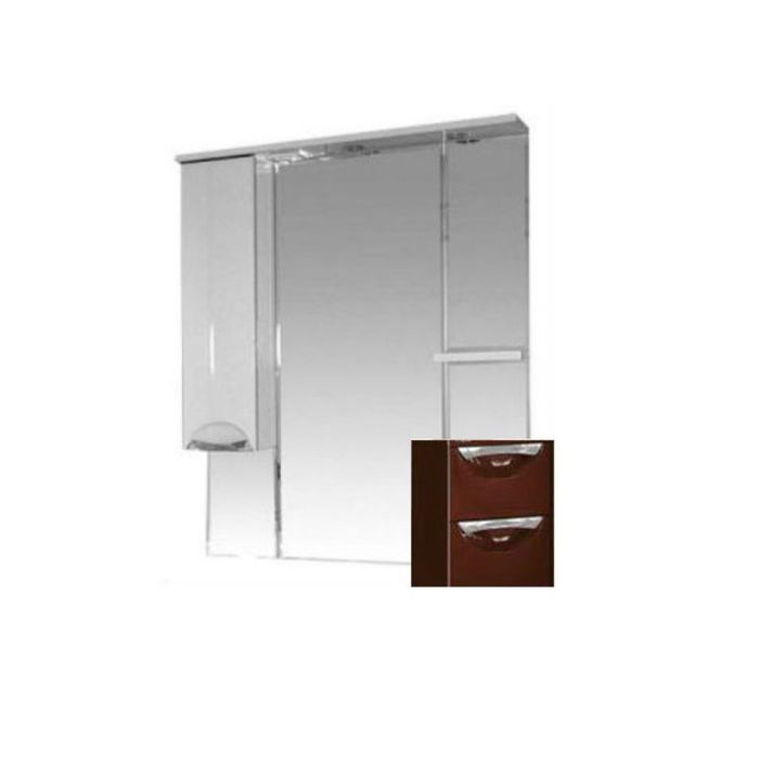 Шкаф-зеркало Misty "Кристи 90", левый, с подсветкой, коричневый