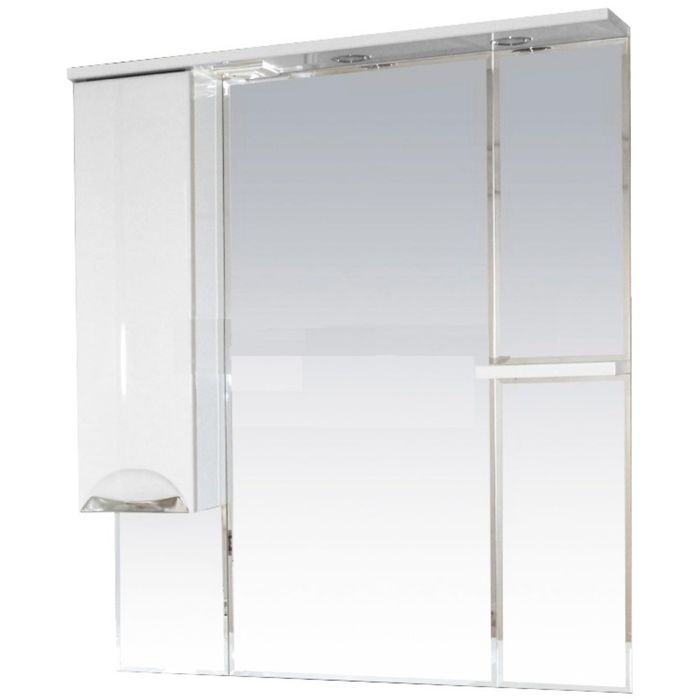 Шкаф-зеркало Misty "Кристи 90", левый, с подсветкой, черный