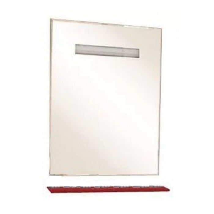 Зеркало Misty "Лика 75", с красной полочкой, с подсветкой