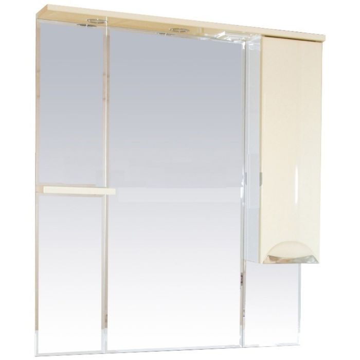 Шкаф-зеркало Misty "Кристи 90", правый, с подсветкой, бежевый