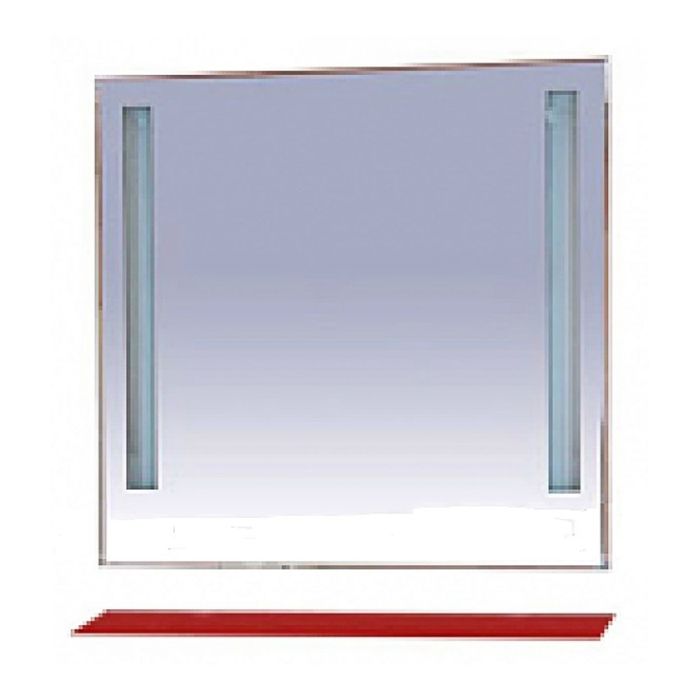 Зеркало Misty "Лика 90", с красной полочкой, с подсветкой