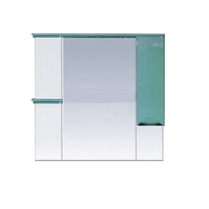 Шкаф-зеркало Misty "Кристи 90", правый, с подсветкой, салатовый