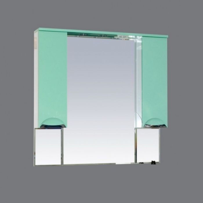 Шкаф-зеркало Misty "Кристи 105", с подсветкой, салатовая эмаль