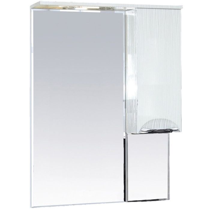 Шкаф-зеркало Misty "Лорд 75", правый, с подсветкой, белая пленка