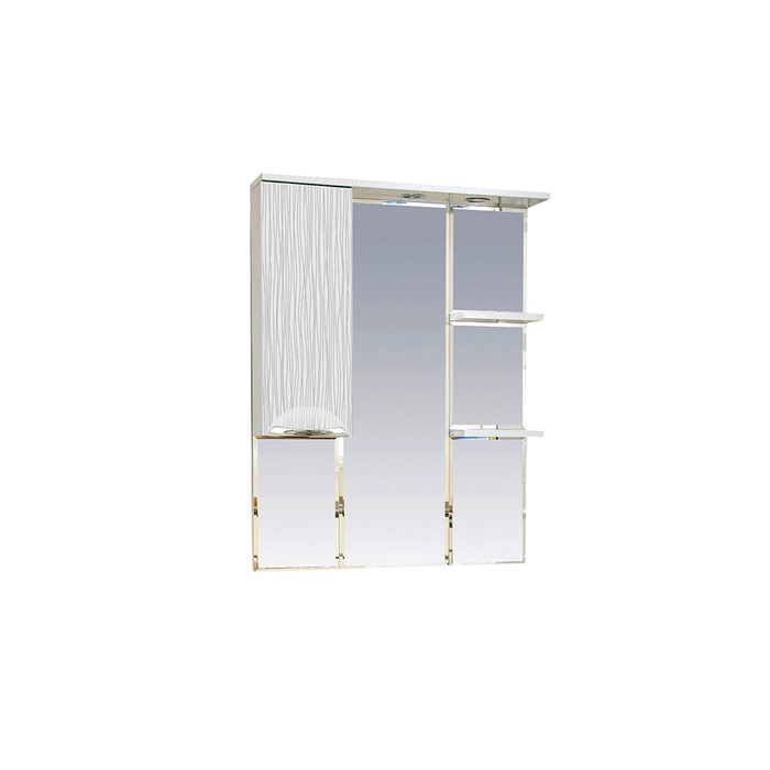 Шкаф-зеркало Misty "Лорд 85", левый, с подсветкой, белая пленка