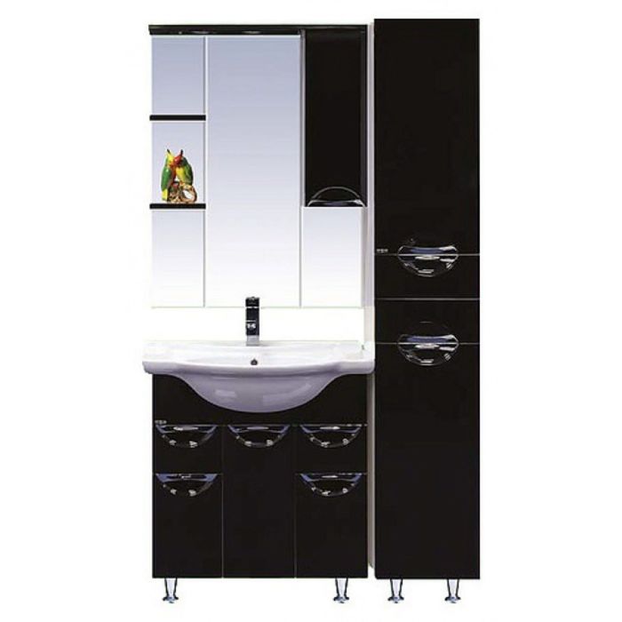 Пенал Misty "Жасмин 35", левый, черная эмаль