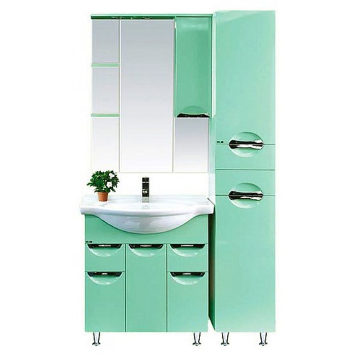 Пенал Misty "Жасмин 35", правый, салатовая эмаль, с бельевой корзиной