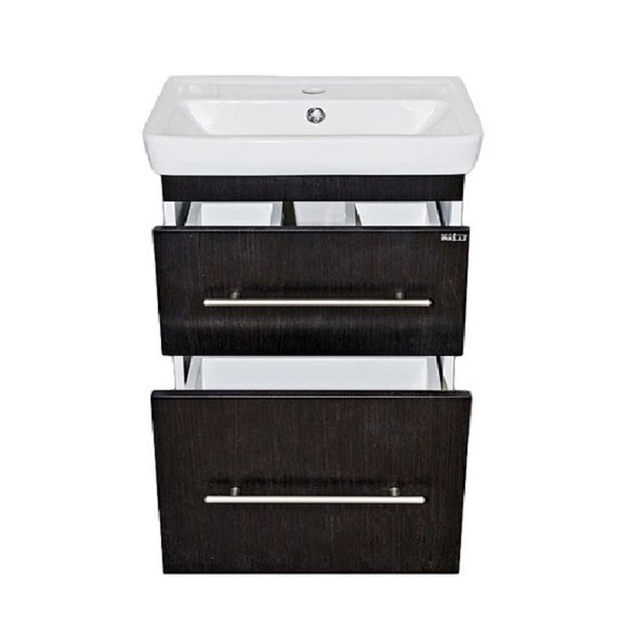 Тумба с раковиной Misty "Елена 60", 2 ящика, цвет венге, с доводчиком
