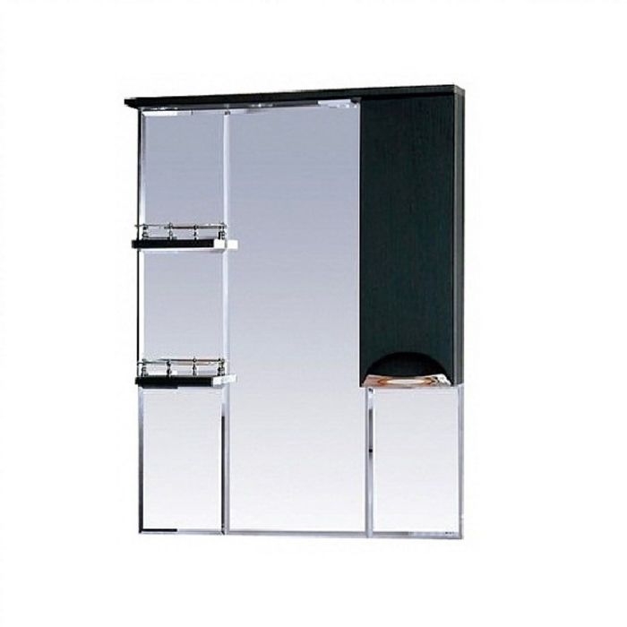 Шкаф-зеркало Misty "Глория 75", правый, подсветкой, цвет венге