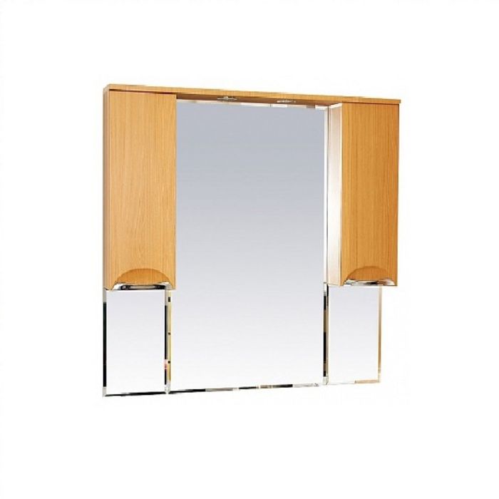 Шкаф-зеркало Misty "Глория 105", с подсветкой, цвет бук