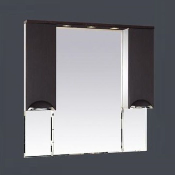 Шкаф-зеркало Misty "Глория 105", с подсветкой, цвет венге