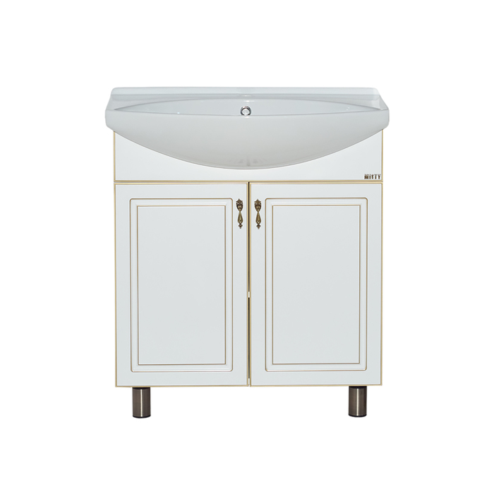 Тумба с раковиной Misty "Париж 75", правый, белая платина