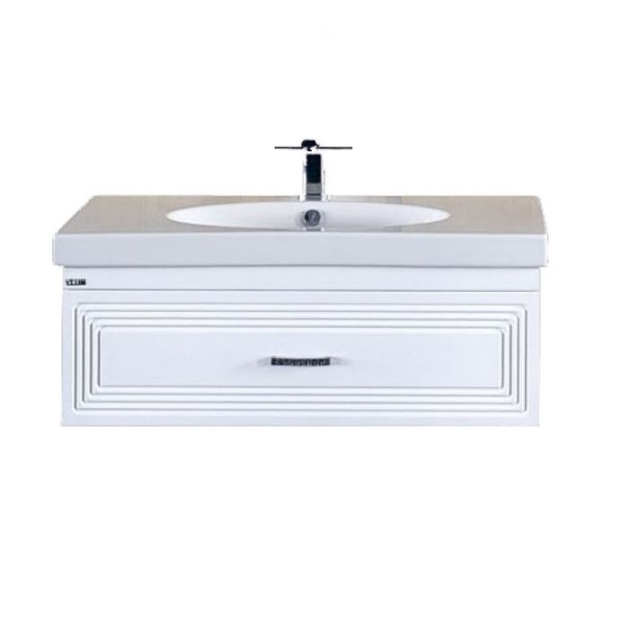 Тумба с раковиной Misty "Европа 90", белая эмаль, с доводчиком