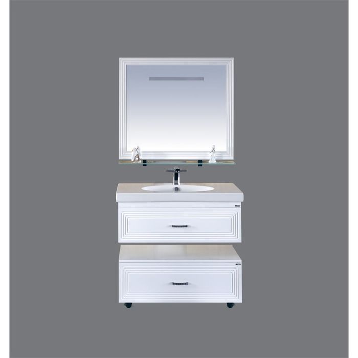 Тумба с раковиной Misty "Европа 90", белая эмаль, с доводчиком