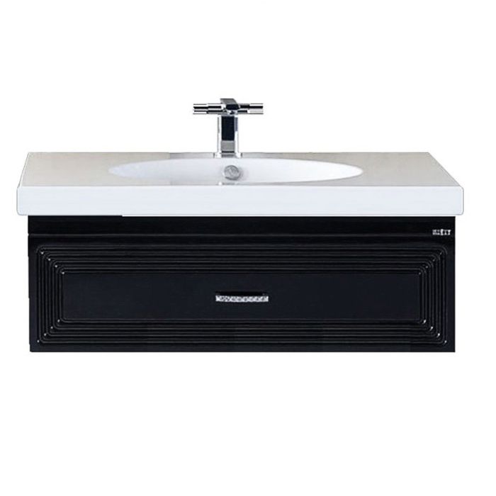 Тумба с раковиной Misty "Европа 90", черная эмаль, с доводчиком