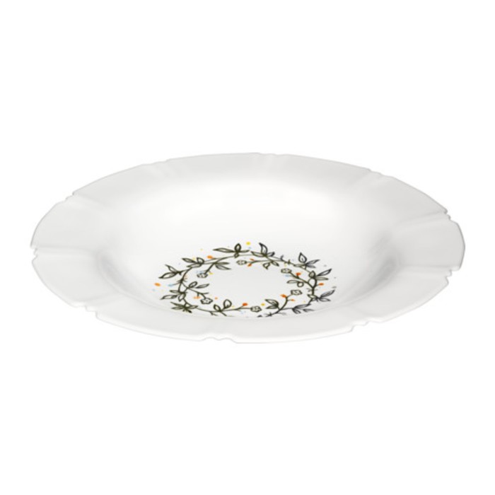 Тарелка глубокая, белый, с рисунком САННИНГ