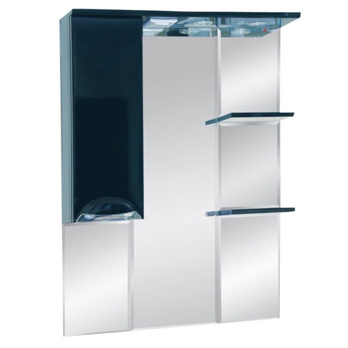 Зеркало Misty "Жасмин 75", левое, чёрная плёнка, с подсветкой