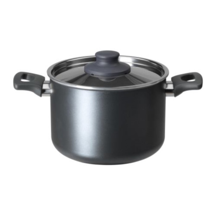 Кастрюля с крышкой, серый ШЭНКА 3л