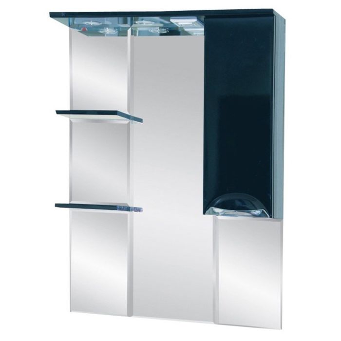 Зеркало Misty "Жасмин 75", правое, с чёрная плёнка, с подсветкой