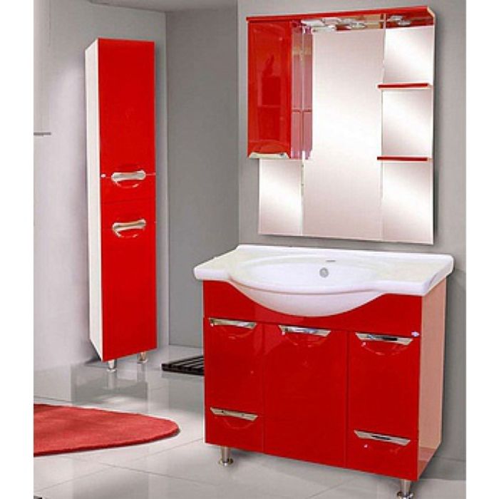 Зеркало Misty "Жасмин 85", левое, красная плёнка, с подсветкой