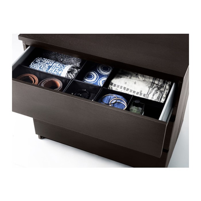 Набор коробов для хранения, 6 шт, черный СКУББ