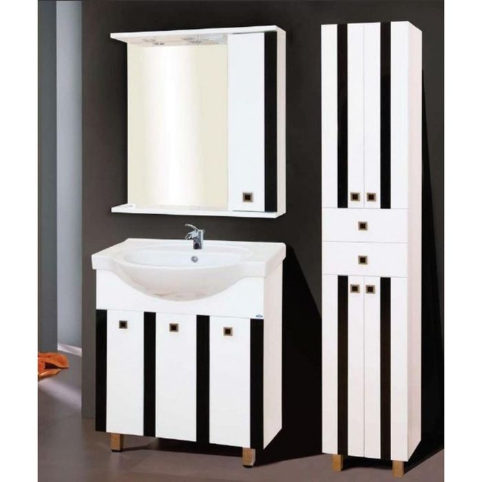 Шкаф-зеркало Misty "Палермо 70", правый, с подсветкой, красный