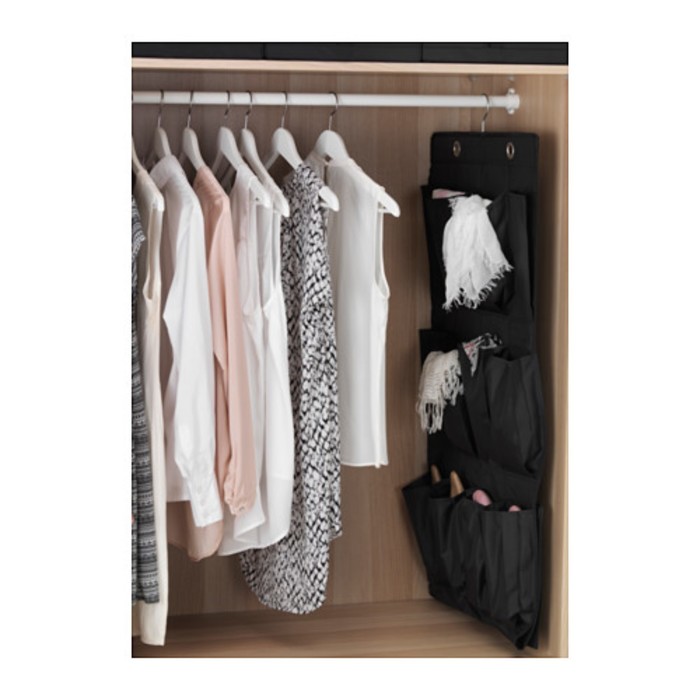 Подвесной модуль для обуви, 16 карманов, черный СКУББ