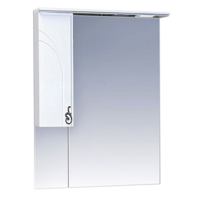 Шкаф-зеркало Misty "Неаполь 65", левый, с подсветкой, белая пленка