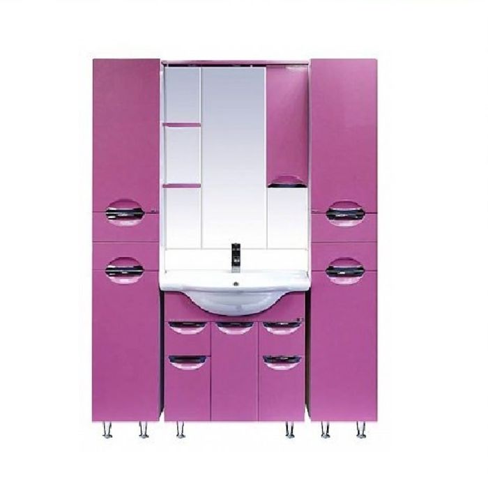 Пенал Misty "Жасмин 35", правый, с корзиной, розовая пленка