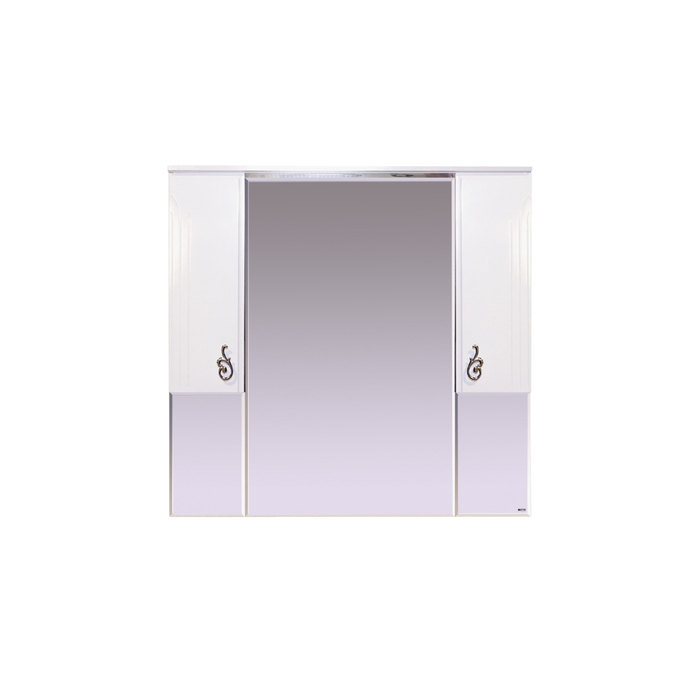 Шкаф-зеркало Misty "Неаполь 105", с подсветкой, белый