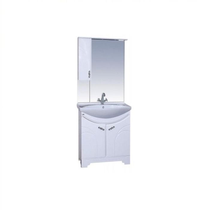 Шкаф-зеркало Misty "Сицилия 65", правый, с подсветкой, белый