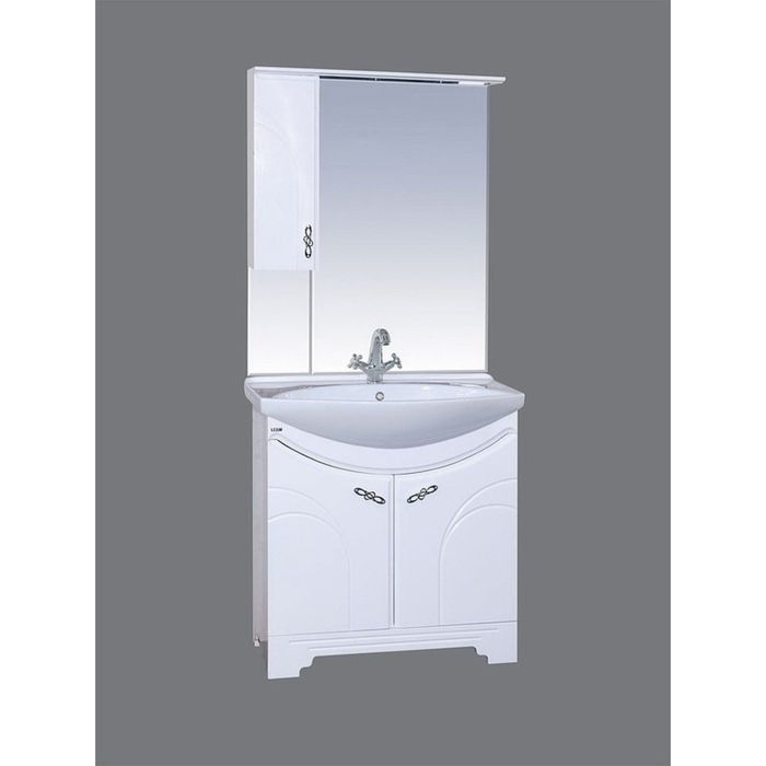 Шкаф-зеркало Misty "Сицилия 85", левый, с подсветкой, белый