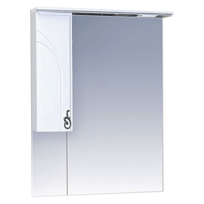 Шкаф-зеркало Misty "Неаполь 65", левый, с подсветкой, белая эмаль