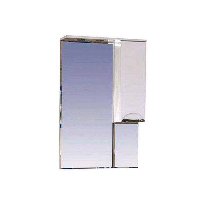 Шкаф-зеркало Misty "Жасмин 65", правый, с подсветкой, белая эмаль