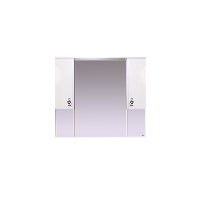 Шкаф-зеркало Misty "Неаполь 105", с подсветкой, белая эмаль