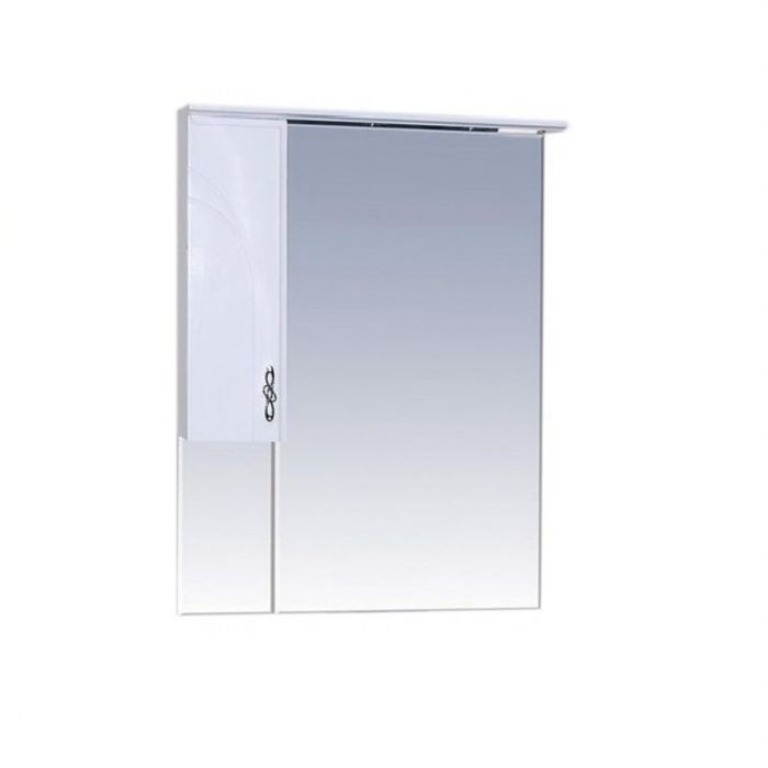 Шкаф-зеркало Misty "Сицилия 65", правый, с подсветкой, белая эмаль