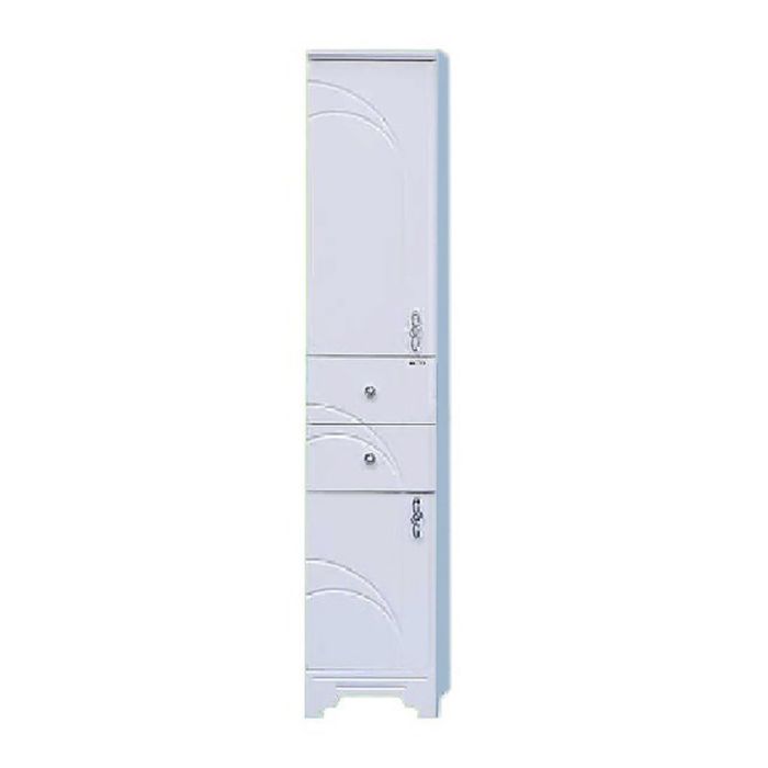 Пенал Misty "Сицилия 35", левый, 2 ящика, с бельевой корзиной, белая эмаль