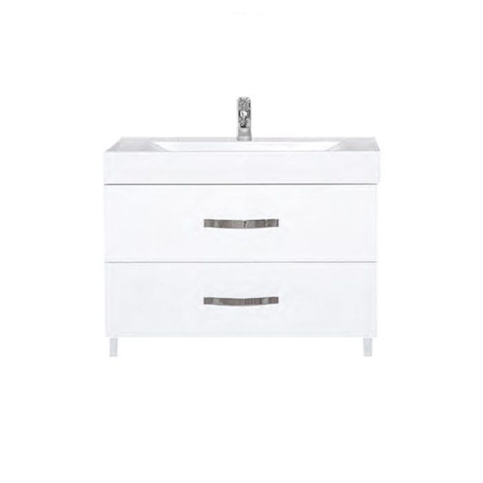 Тумба с раковиной Misty "Виктория 110", 2 ящика, белая эмаль