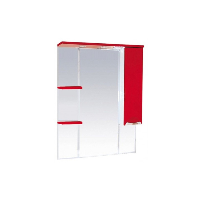 Шкаф-зеркало Misty "Жасмин 75", правый, с подсветкой, красная эмаль